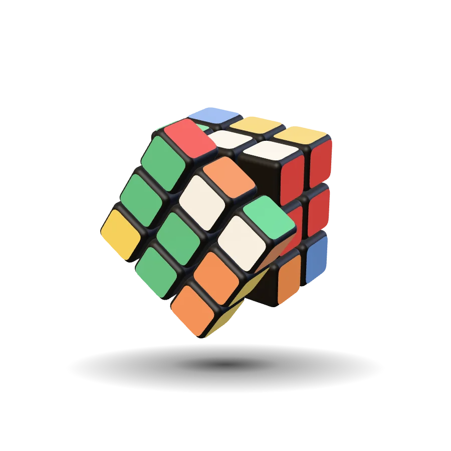 Le 3×3 à mi-chemin de la solution Two-Phase, une couche en train de tourner.